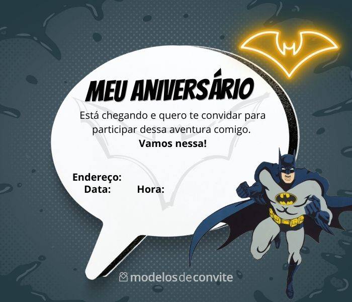 Convites de Aniversário do Batman: Incríveis! – Modelos de Convite